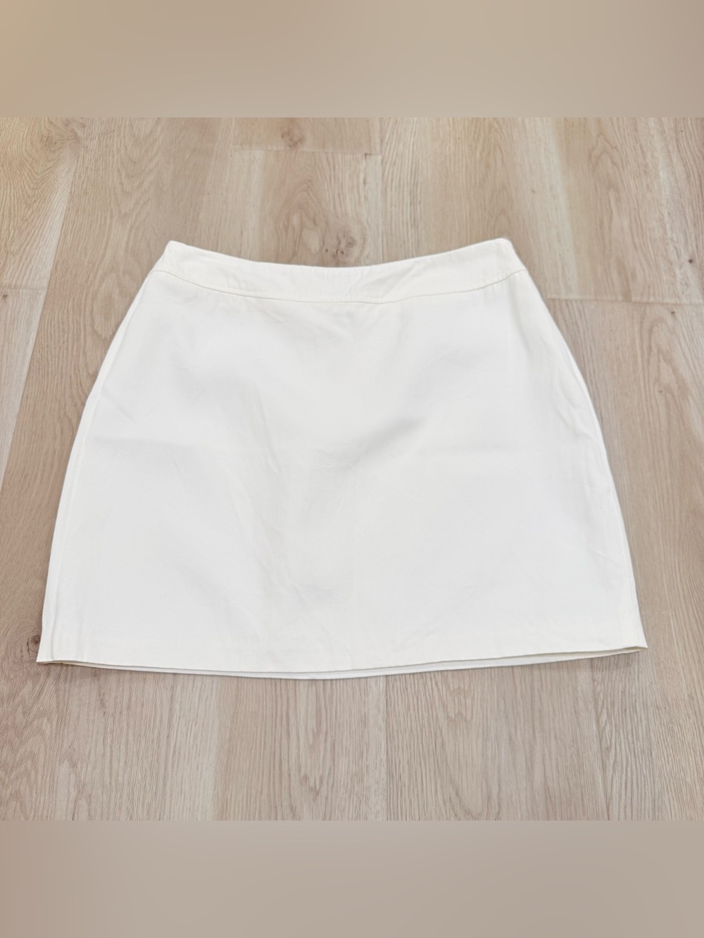 Hugo Buscati White Label White Cotton Blend Mini Skirt Made in USA Size 12